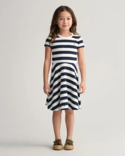 Girls Striped Spin Dress