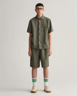 Teens Linen Short Sleeve Shirt -Cheap Gant Store time 1675678224 202301 930467 359 look fv 1