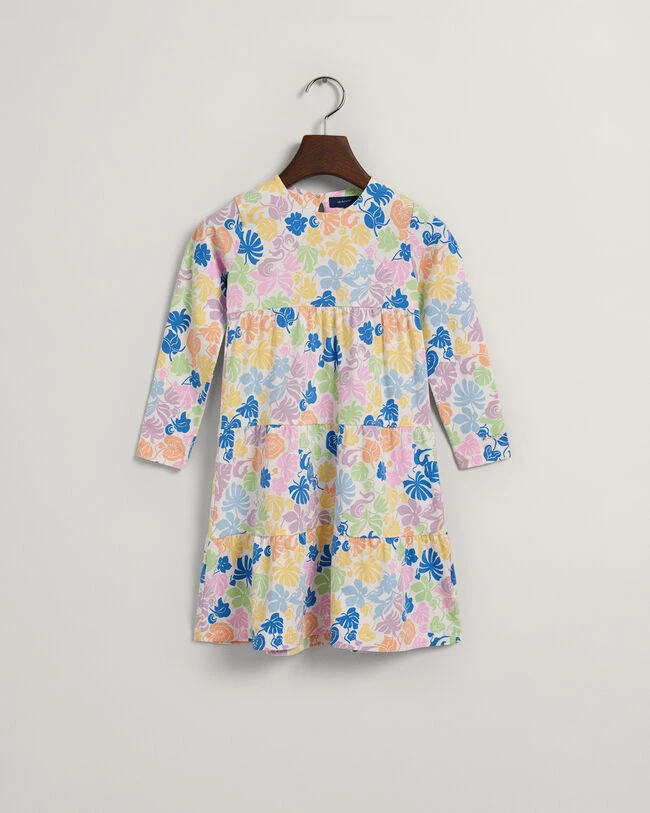 Girls Tropical Print Dress 3 Girls Tropical Print Dress
