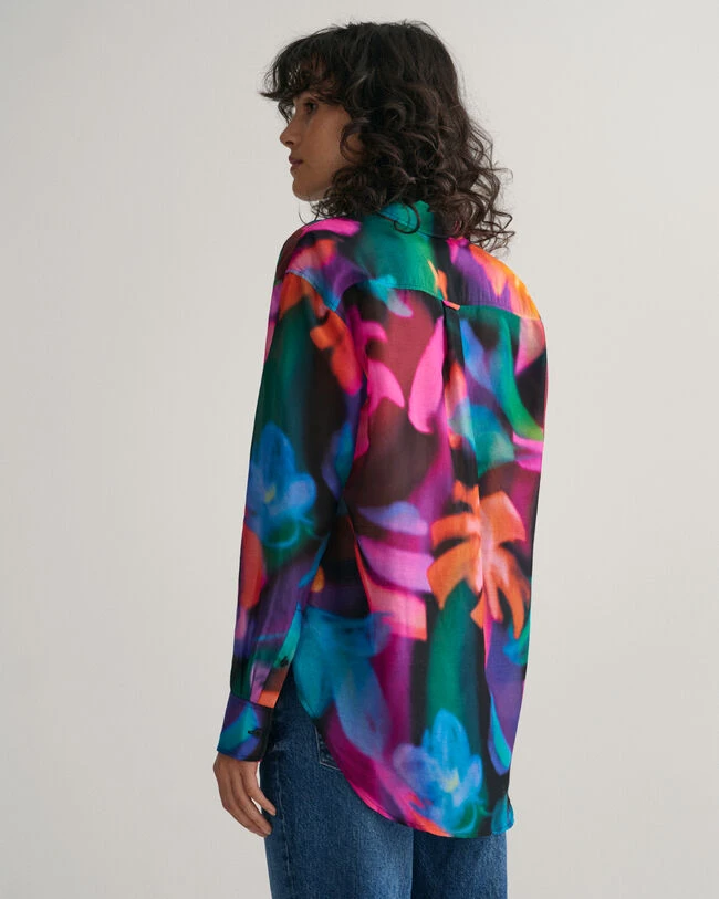 Relaxed Fit Floral Print Cotton Silk Shirt 5 Relaxed Fit Floral Print Cotton Silk Shirt - Image 3