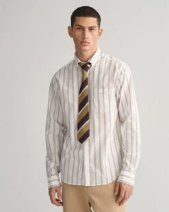 Regular Fit Striped Poplin Shirt