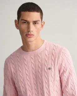 Cotton Cable Knit Crew Neck Sweater -Cheap Gant Store time 1679923348 202302 8050601 614 crmodel fv 1