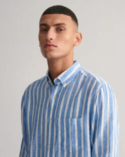 Regular Fit Wide Striped Linen Shirt 12 Regular Fit Wide Striped Linen Shirt -Cheap Gant Store time 1679923545 202302 3230136 471 crmodel fv 1