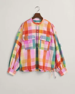 Multi Checked Cotton Silk Popover Blouse -Cheap Gant Store time 1679923841 202302 4300220 105 flat fv 1