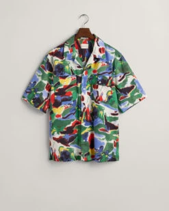 Relaxed Fit Cotton Lyocell Printed Short Sleeve Shirt -Cheap Gant Store time 1679924435 202302 3230130 105 flat fv 1
