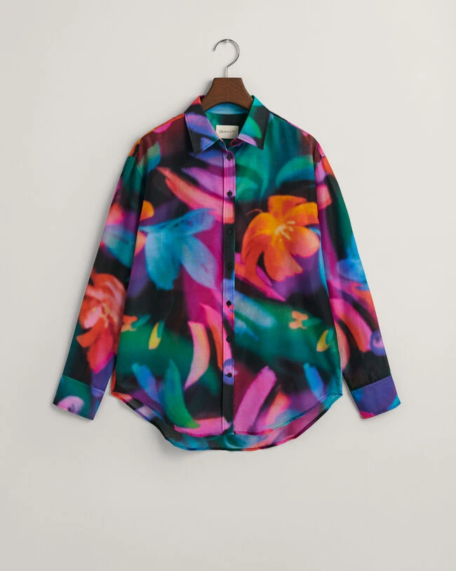 Relaxed Fit Floral Print Cotton Silk Shirt 12 Relaxed Fit Floral Print Cotton Silk Shirt - Image 10