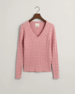 Stretch Cotton Cable Knit V-Neck Sweater 11 Stretch Cotton Cable Knit V-Neck Sweater -Cheap Gant Store time 1679926541 202302 4800101 682 flat fv 1