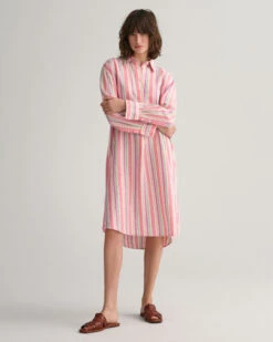 Multi Striped Linen Shirt Dress -Cheap Gant Store time 1680000321 202302 4503270 105 look fv 1