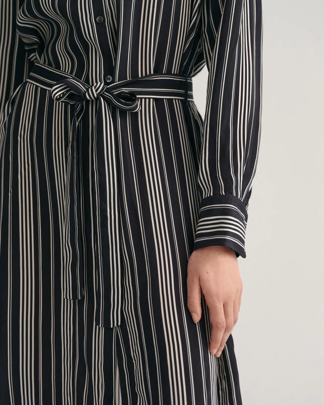 Striped A-Line Shirt Dress 5 Striped A-Line Shirt Dress - Image 3