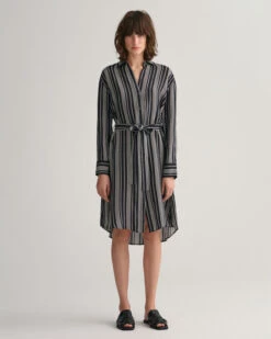 Striped A-Line Shirt Dress