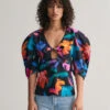 Floral Print Volume Sleeve Blouse -Cheap Gant Store time 1680011729 202302 4300222 019 model fv 1