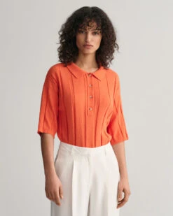 Terry Cloth Rib Polo Sweater