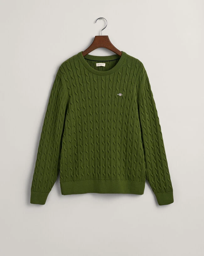 Teens Shield Cotton Cable Knit Crew Neck Sweater 7 Teens Shield Cotton Cable Knit Crew Neck Sweater - Image 5