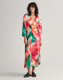 Floral Print Gathered Dress