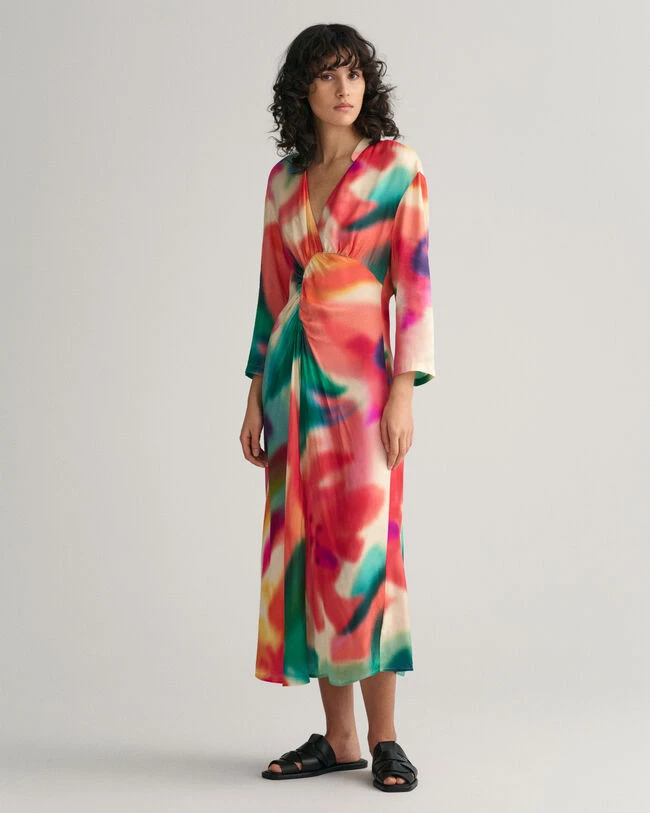 Floral Print Gathered Dress 9 Floral Print Gathered Dress - Image 7
