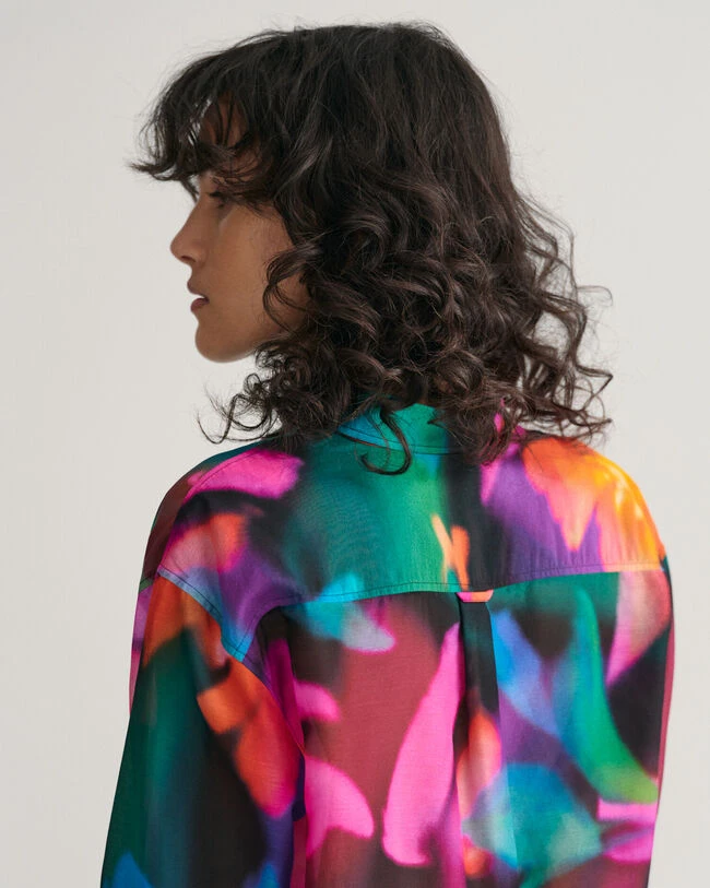 Relaxed Fit Floral Print Cotton Silk Shirt 7 Relaxed Fit Floral Print Cotton Silk Shirt - Image 5