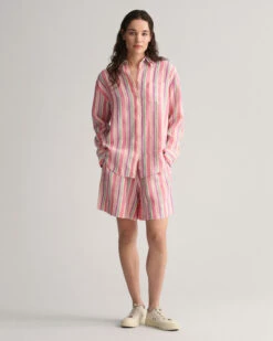 Relaxed Fit Multi Striped Linen Shirt