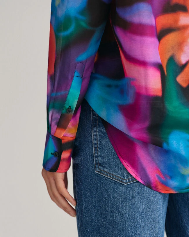 Relaxed Fit Floral Print Cotton Silk Shirt 8 Relaxed Fit Floral Print Cotton Silk Shirt - Image 6