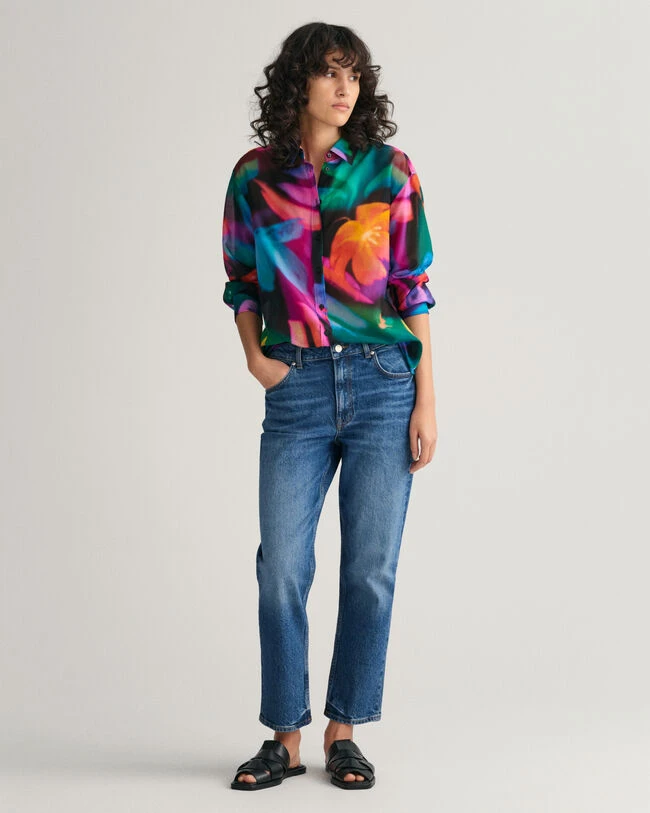 Relaxed Fit Floral Print Cotton Silk Shirt 11 Relaxed Fit Floral Print Cotton Silk Shirt - Image 9