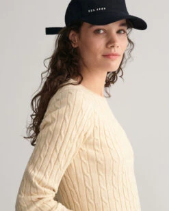 Stretch Cotton Cable Knit Crew Neck Sweater -Cheap Gant Store time 1680177649 202302 4800100 116 crmodel fv 1