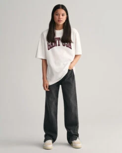 Teen Girls Straight Leg Slit Hem Jeans -Cheap Gant Store time 1680179184 202302 610028 951 look fv 1