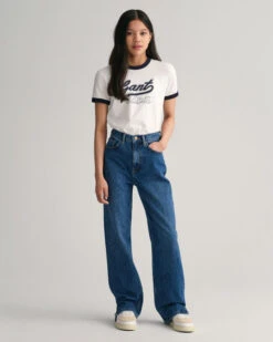 Teen Girls Straight Leg Slit Hem Jeans -Cheap Gant Store time 1680179428 202302 610028 980 look fv 1