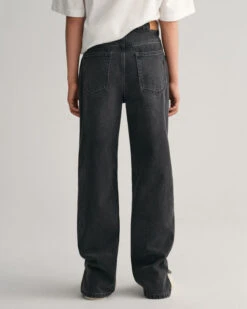 Teen Girls Straight Leg Slit Hem Jeans -Cheap Gant Store time 1680179433 202302 610028 951 model bv 1