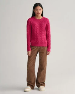 Teen Girls Shield Cotton Cable Knit Sweater -Cheap Gant Store time 1680179732 202302 684044 615 look fv 1