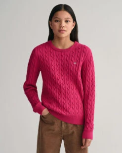 Teen Girls Shield Cotton Cable Knit Sweater