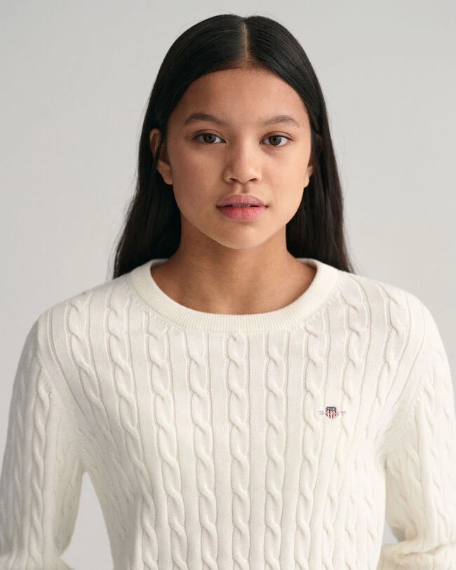 Teen Girls Shield Cotton Cable Knit Sweater 5 Teen Girls Shield Cotton Cable Knit Sweater - Image 3