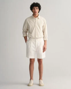 Pleated Twill Chino Shorts