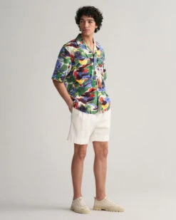 Relaxed Fit Cotton Lyocell Printed Short Sleeve Shirt -Cheap Gant Store time 1680182726 202302 3230130 105 look fv 1
