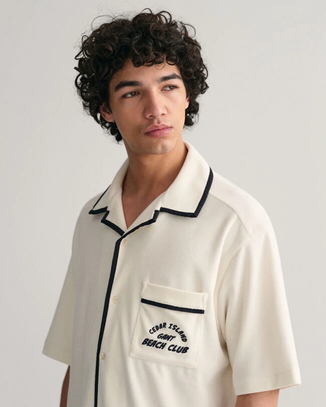 Relaxed Fit Terry Cloth Short Sleeve Shirt 5 Relaxed Fit Terry Cloth Short Sleeve Shirt - Image 3