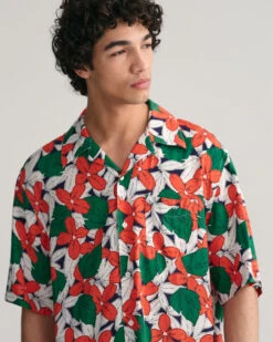 Relaxed Fit Viscose Floral Printed Short Sleeve Shirt -Cheap Gant Store time 1680183023 202302 3230132 316 crmodel fv 1