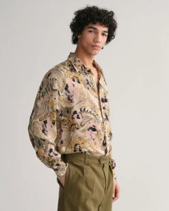 Oversized Paisley Lyocell Shirt