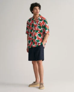 Relaxed Fit Viscose Floral Printed Short Sleeve Shirt -Cheap Gant Store time 1680183055 202302 3230132 316 look fv 1