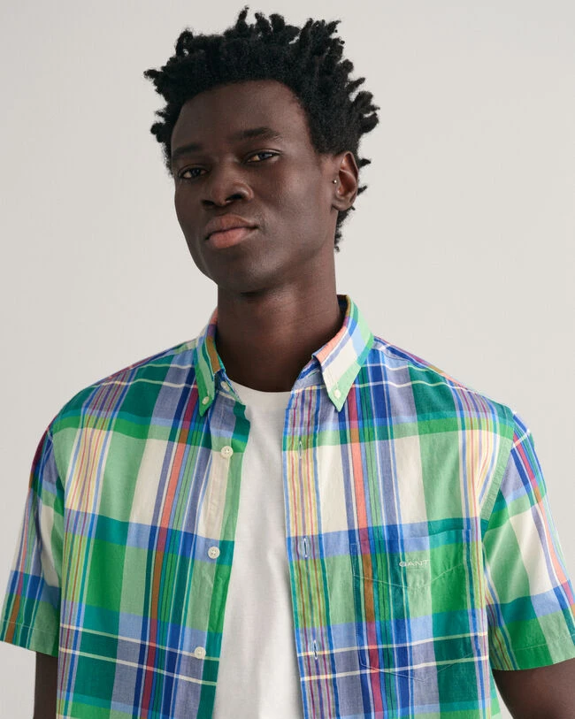 Regular Fit Madras Short Sleeve Shirt 5 Regular Fit Madras Short Sleeve Shirt - Image 3