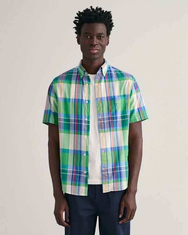 Regular Fit Madras Short Sleeve Shirt 3 Regular Fit Madras Short Sleeve Shirt