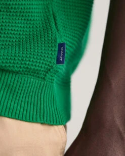 Cotton Textured Open Collar Polo Sweater -Cheap Gant Store time 1680185127 202302 8040163 316 crmodel fv 1