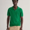 Cotton Textured Open Collar Polo Sweater -Cheap Gant Store time 1680185155 202302 8040163 316 model fv 1