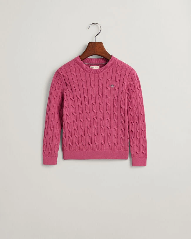 Kids Shield Cotton Cable Knit Crew Neck Sweater 7 Kids Shield Cotton Cable Knit Crew Neck Sweater - Image 5