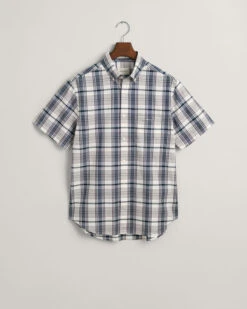Regular Fit Checked Poplin Short Sleeve Shirt