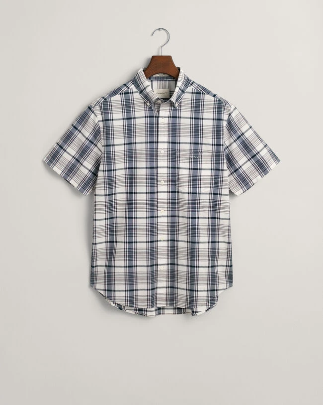 Regular Fit Checked Poplin Short Sleeve Shirt 3 Regular Fit Checked Poplin Short Sleeve Shirt